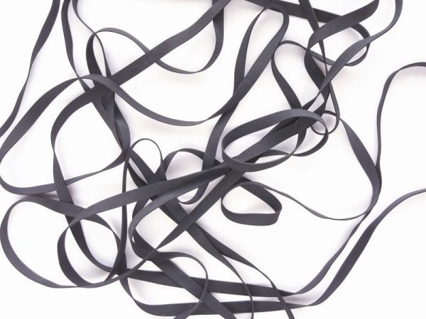black silicon coated rubber elastic 6 mm