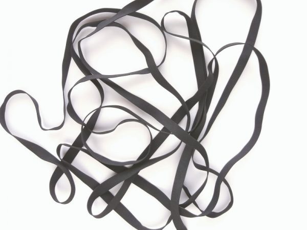 black silicon coated rubber elastic 8 mm