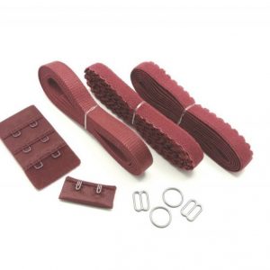 Burgundy red lingerie findings kit for soft bra