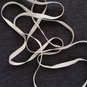 white silicon coated rubber elastic 6 mm