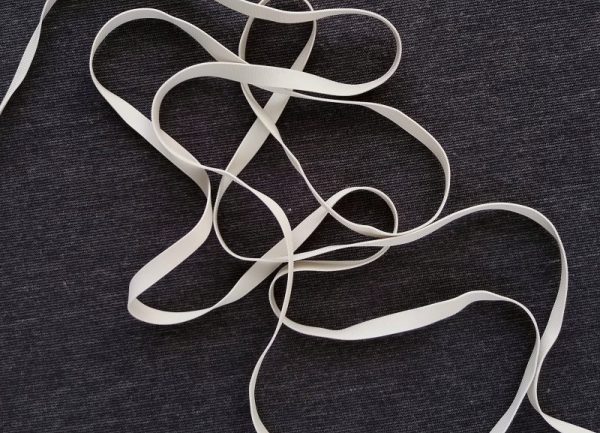 white silicon coated rubber elastic 6 mm
