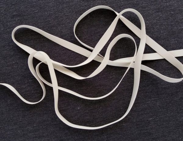 white silicon coated rubber elastic 8 mm