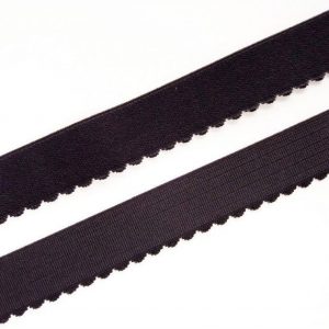 wide black scalloped edge bra making elastic