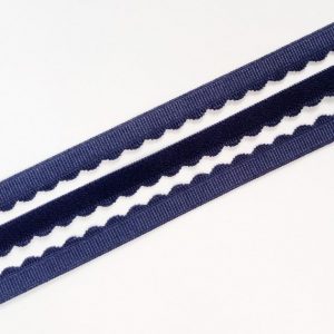 navy blue scalloped edge elastic