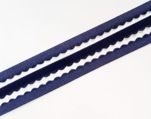 navy blue scalloped edge elastic