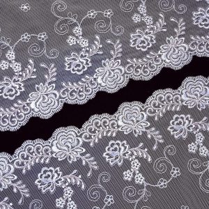 white non stretch directional embroidery lace