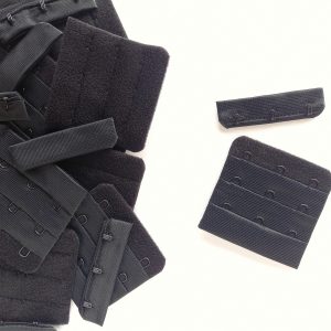 black 3 x 3 bra hook and eye set