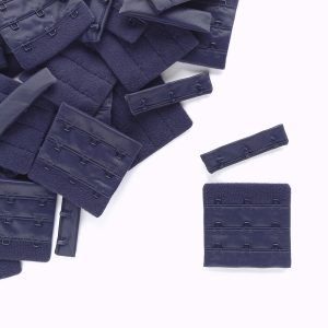 navy blue 3 x 3 bra hook and eye set