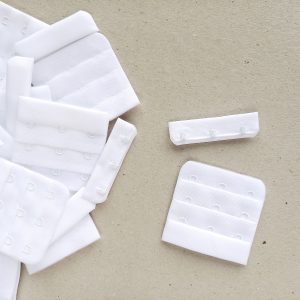 white 3 x 3 bra hook and eye set