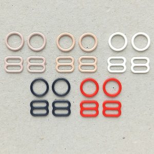 10 mm colored coated metal rings and sliders