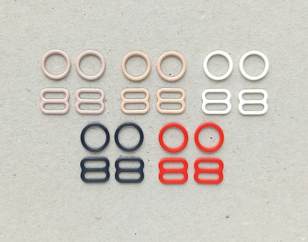 10 mm colored coated metal rings and sliders