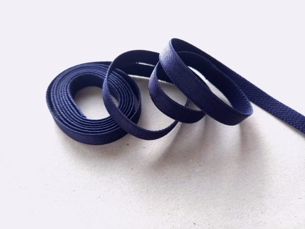 10 mm satin navy blue bra strap elastic