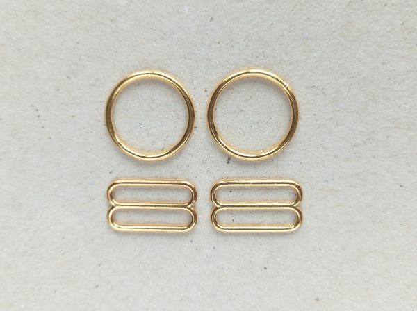 gold rings and sliders set 15 mm
