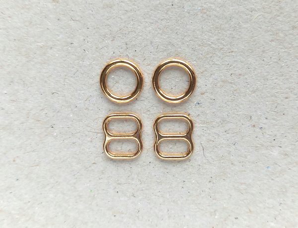 gold rings and sliders set 6 mm