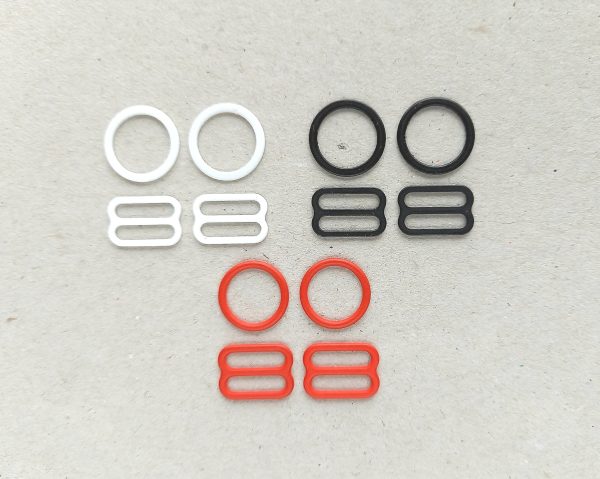 12 mm 1/2 in coated metal rings and sliders matte finish