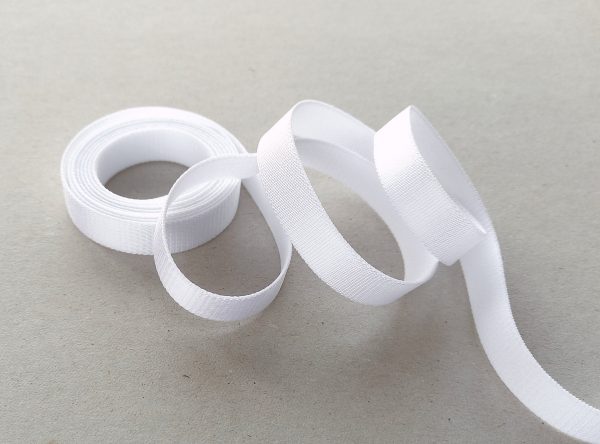 12 mm 1/2 in white shiny smooth lingerie strap elastic
