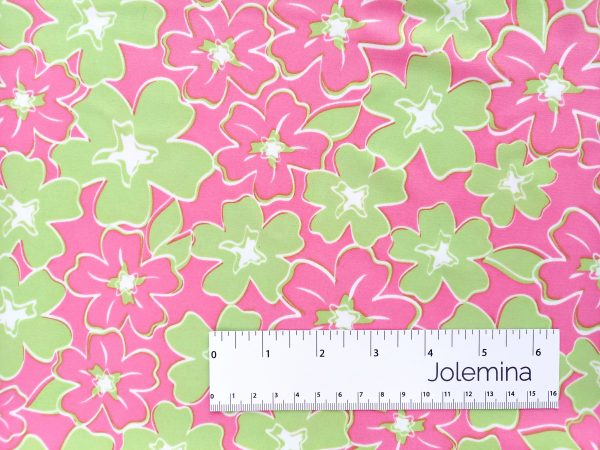 lime green floral swimwear fabric