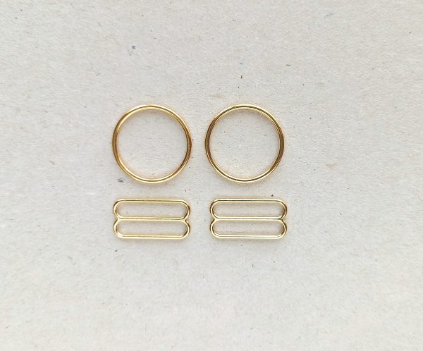 gold metal rings and sliders 18 mm