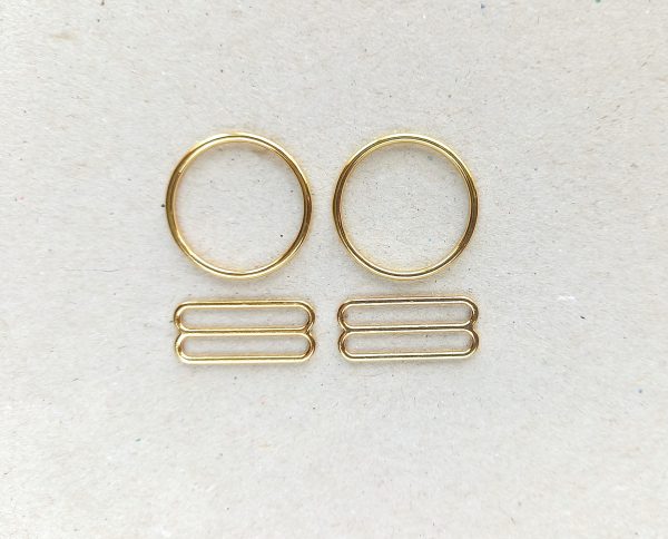 gold metal rings and sliders 20 mm