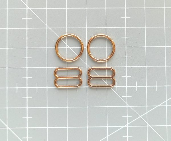 rose gold metal rings and sliders 12 mm