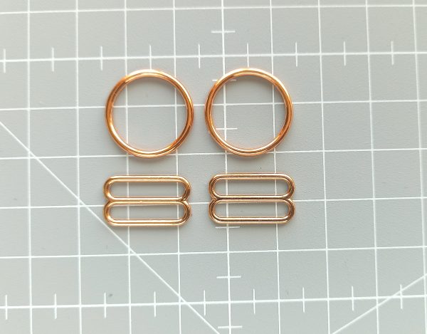 rose gold metal rings and sliders 15 mm