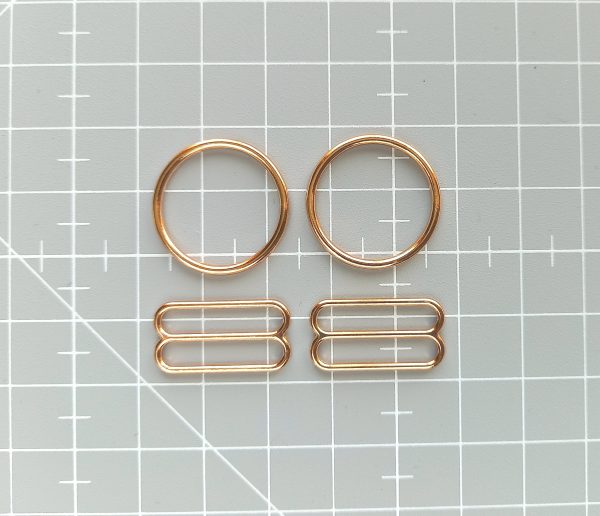 rose gold metal rings and sliders 18 mm