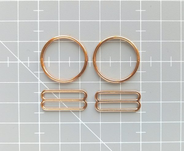 rose gold metal rings and sliders 20 mm