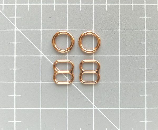 rose gold metal rings and sliders 6 mm