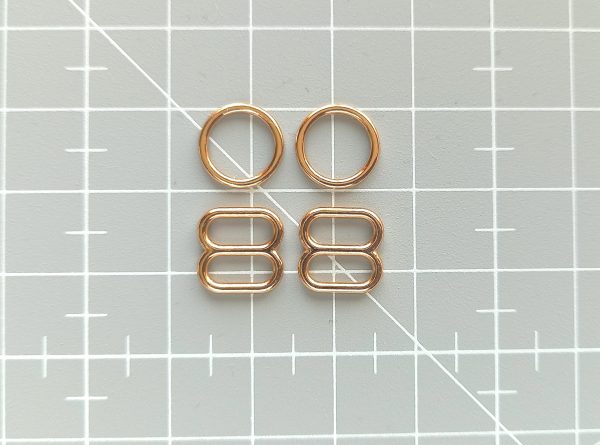 rose gold metal rings and sliders 8 mm