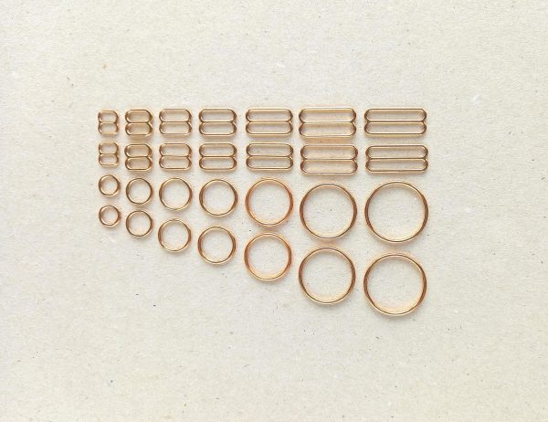 rose gold metal rings and sliders 6-20 mm
