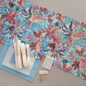 lingerie making kit with lace tropical pattern