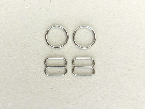 silver metal rings and sliders 10 mm