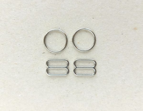 silver metal rings and sliders 12 mm