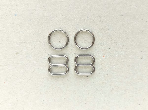 silver metal rings and sliders 8 mm