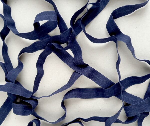 navy blue matte fold over elastic foe