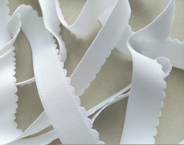 white wide lingerie bra elastic picot edge