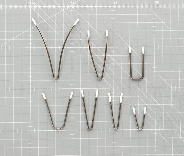 Uncoated metal bra separators U and V shapes