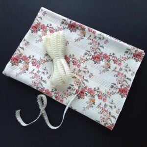 Panty sewing kit with ivory 100% cotton jersey fabric and picot elastic